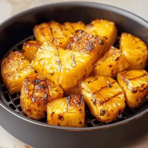 Get ready to enjoy a tropical treat with this Air Fryer Grilled Pineapple! Sweet, caramelized, and bursting with flavor, this simple recipe is perfect for summer BBQs or as a refreshing dessert. Just a few minutes in the air fryer transforms fresh pineapple into a delightful treat. Save this recipe and impress your friends at your next gathering!