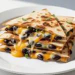 Back to School Cheesy Quesadilla Triangles with Black Beans - featured image