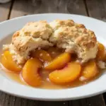 buttermilk biscuit peach cobbler - featured image