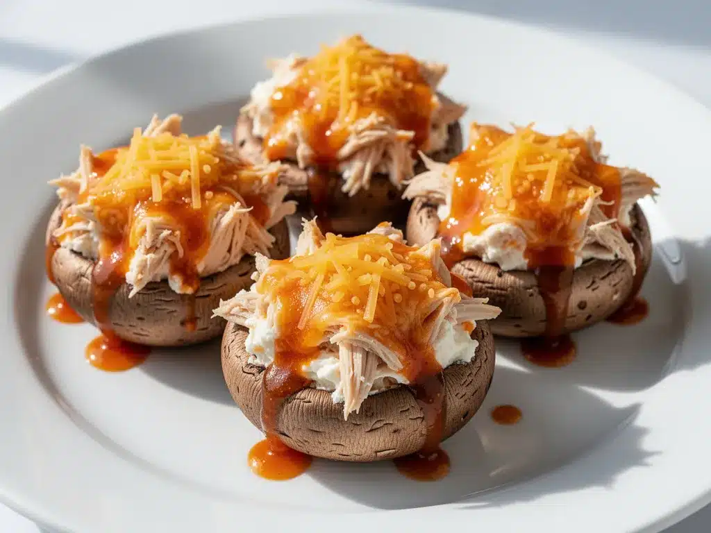 Cheesy Buffalo Chicken Stuffed Mushrooms: Best Copycat 4 Cheesy Buffalo Chicken Stuffed Mushrooms preparation steps