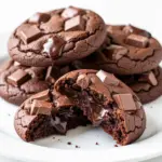 chewy double chocolate chunk cookies - featured image