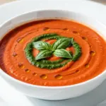 creamy roasted red pepper soup - featured image
