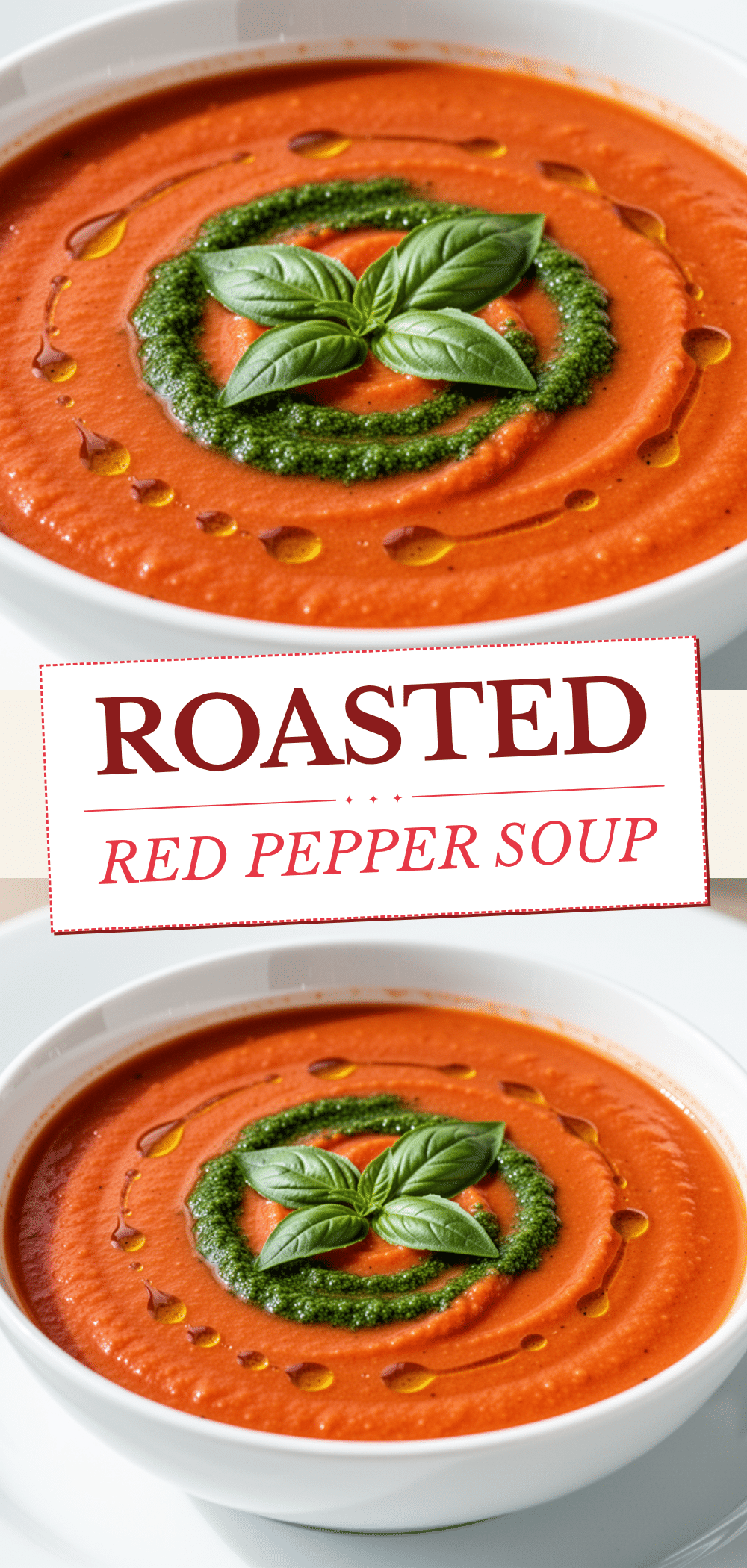 Creamy Roasted Red Pepper Soup with Basil Swirl 5 creamy roasted red pepper soup recipe