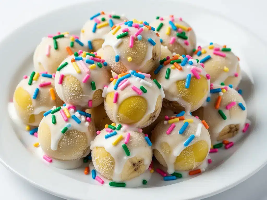 frozen banana yogurt bites - featured image