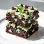 fudgy mint chocolate chip brownies - featured image