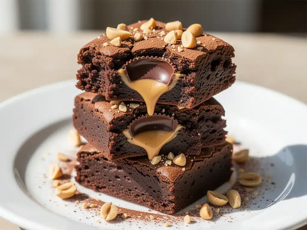 Fudgy Peanut Butter Cup Stuffed Brownies: Easy Homemade Recipe 4 fudgy peanut butter cup stuffed brownies preparation steps