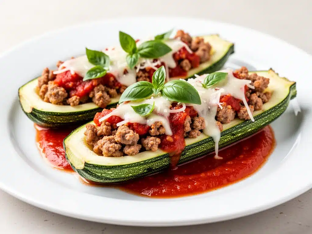 Low-Calorie Zucchini Boats with Ground Turkey: Easy Weeknight Dinner 4 low-calorie zucchini boats with ground turkey preparation steps