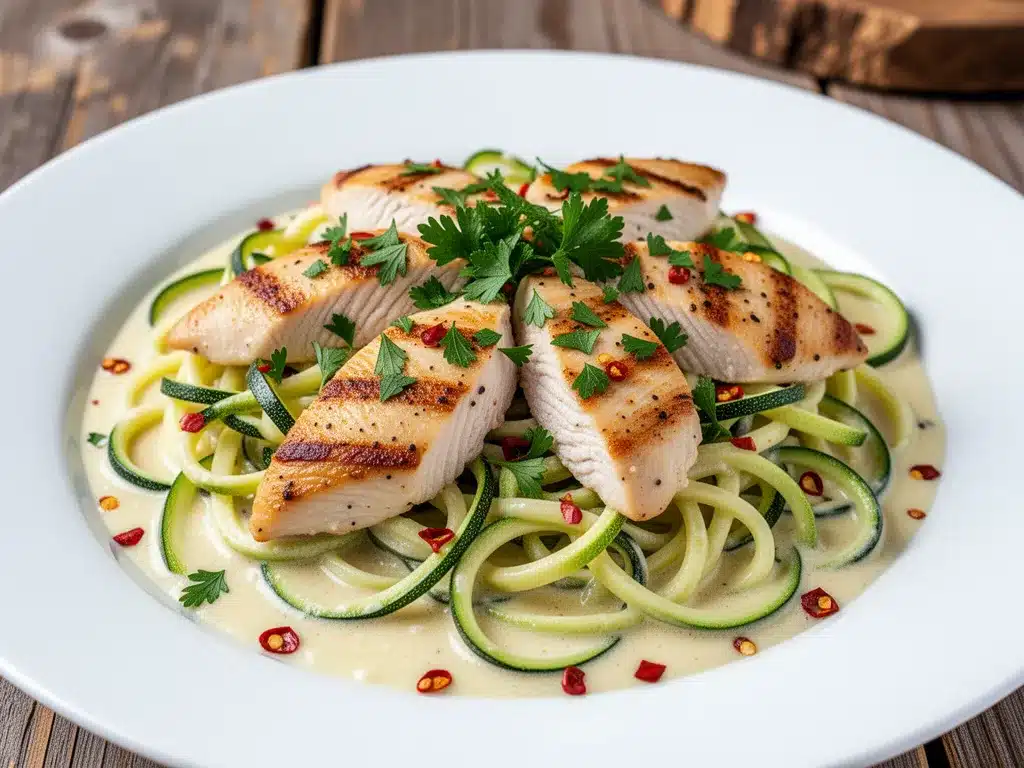 Low-Carb Chicken Alfredo: 15-Min Healthy Zucchini Noodle Dinner 4 low-carb chicken alfredo preparation steps