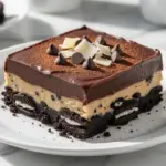 no-bake chocolate peanut butter lasagna - featured image