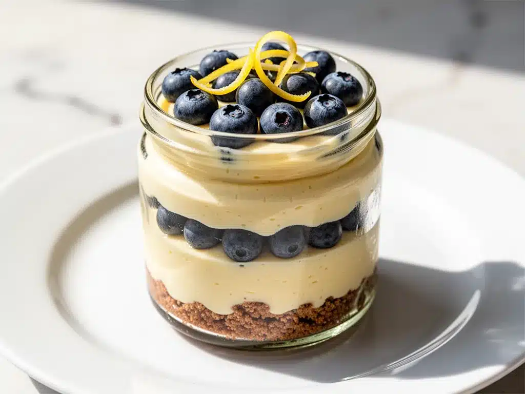 No-Bake Lemon Blueberry Cheesecake Jars: Easy Summer Dessert 4 no-bake lemon blueberry cheesecake jars preparation steps
