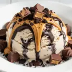 no-churn chocolate peanut butter cup ice cream - featured image
