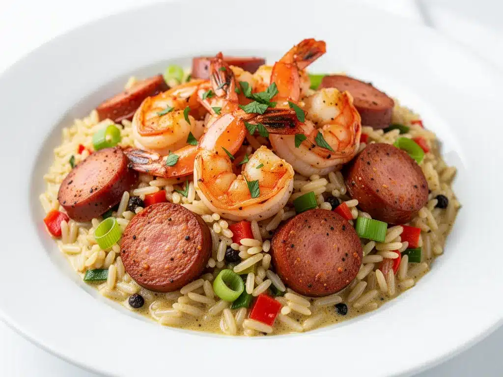One-Pan Cajun Shrimp and Sausage Skillet with Rice 4 One-Pan Cajun Shrimp and Sausage Skillet with Rice preparation steps