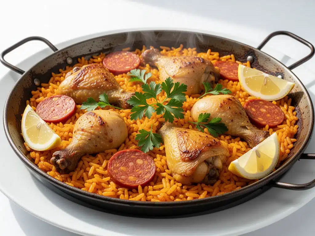 Home 1 One-Pot Chicken and Chorizo Paella - featured image