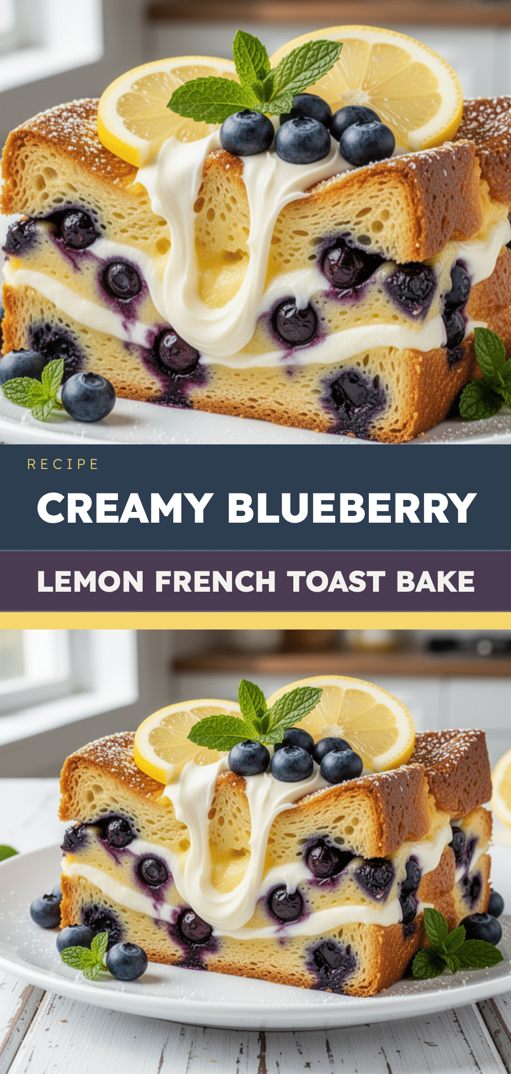 Overnight Blueberry Lemon French Toast Bake: Cream Cheese Swirl 5 Overnight Blueberry Lemon French Toast Bake recipe