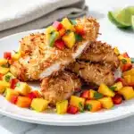 paleo coconut crusted chicken tenders - featured image