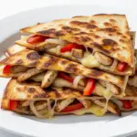 sheet pan chicken fajita quesadillas - featured image