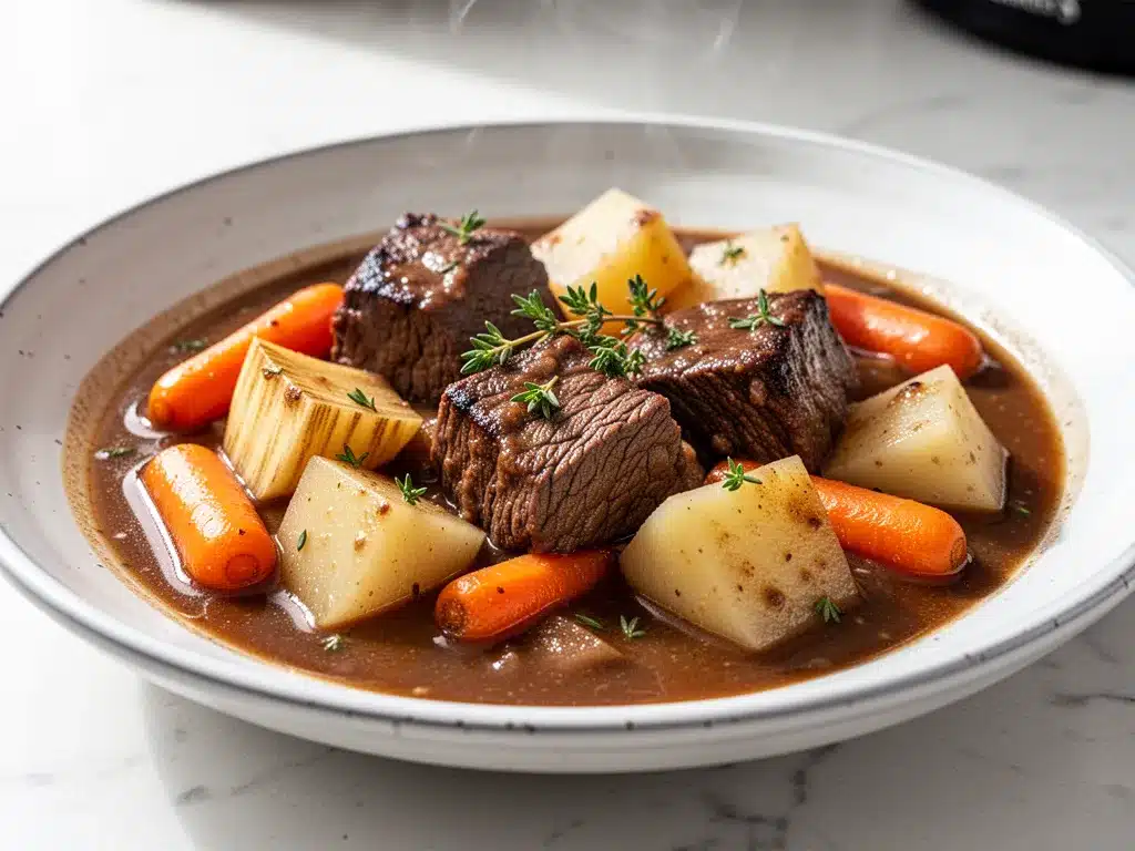 Slow Cooker Beef and Guinness Stew: 5-Ingredient Easy Recipe 4 slow cooker beef and Guinness stew preparation steps