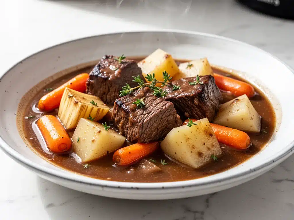 slow cooker beef and Guinness stew - featured image