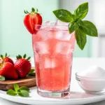 sparkling strawberry basil lemonade - featured image