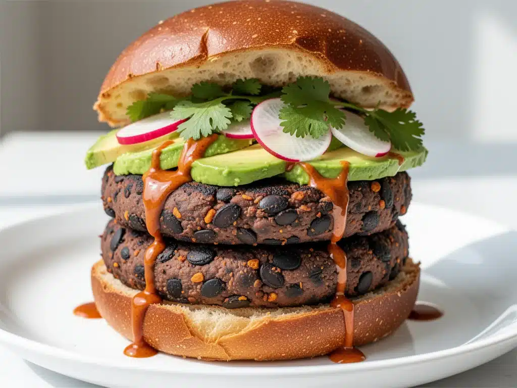 vegan smoky chipotle black bean burgers - featured image