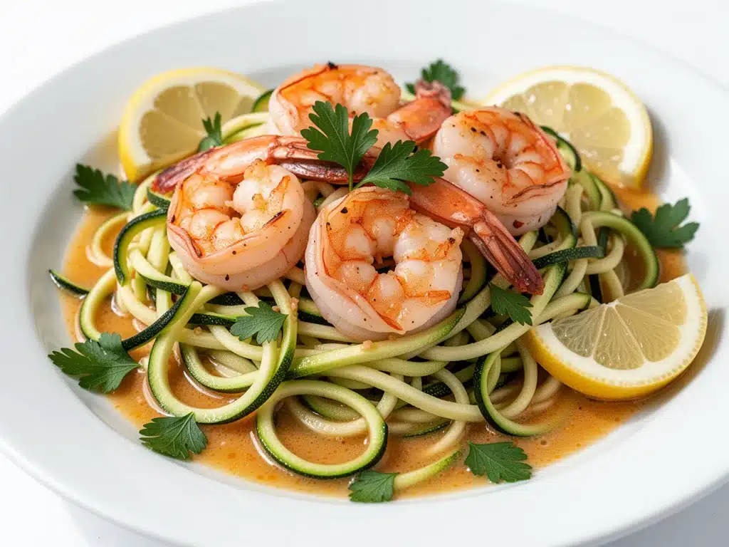 Home 1 Whole30 Zucchini Noodle Shrimp Scampi - featured image