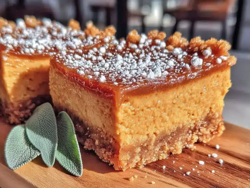 easy fall pumpkin cheesecake bars - featured image