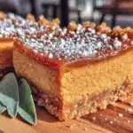 easy fall pumpkin cheesecake bars - featured image