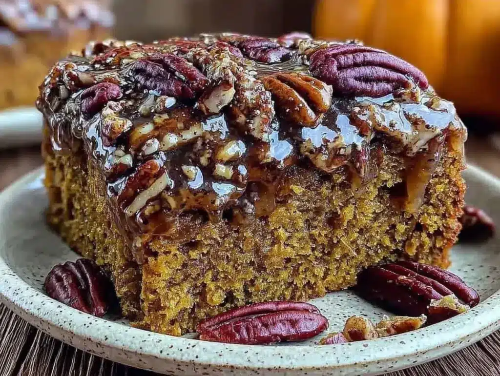maple pecan pumpkin cake - featured image