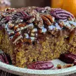 maple pecan pumpkin cake - featured image